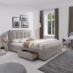 Lova DUKE su čiužiniu HARMONY DUO 160x200 cm, smėlio spalvos - Image 2