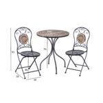 Balkono komplektas MOSAIC stalas ir 2 kėdės - Image 2