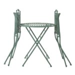 Balkono komplektas MINT stalas ir 2 kėdės, antikvarinės žalios spalvos - Image 5