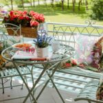 Balkono komplektas MINT stalas ir 2 kėdės, antikvarinės žalios spalvos - Image 15