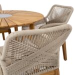 Sodo baldų komplektas FLORIDA stalas ir 4 kėdės, smėlio spalvos - Image 7