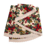 Stalo kilimėlis ŽIEMOS GĖLĖS D170cm, kaspinai