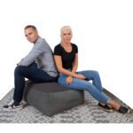 Taburetė LAMB BAG 80x80xH30cm, tamsiai pilka - Image 4