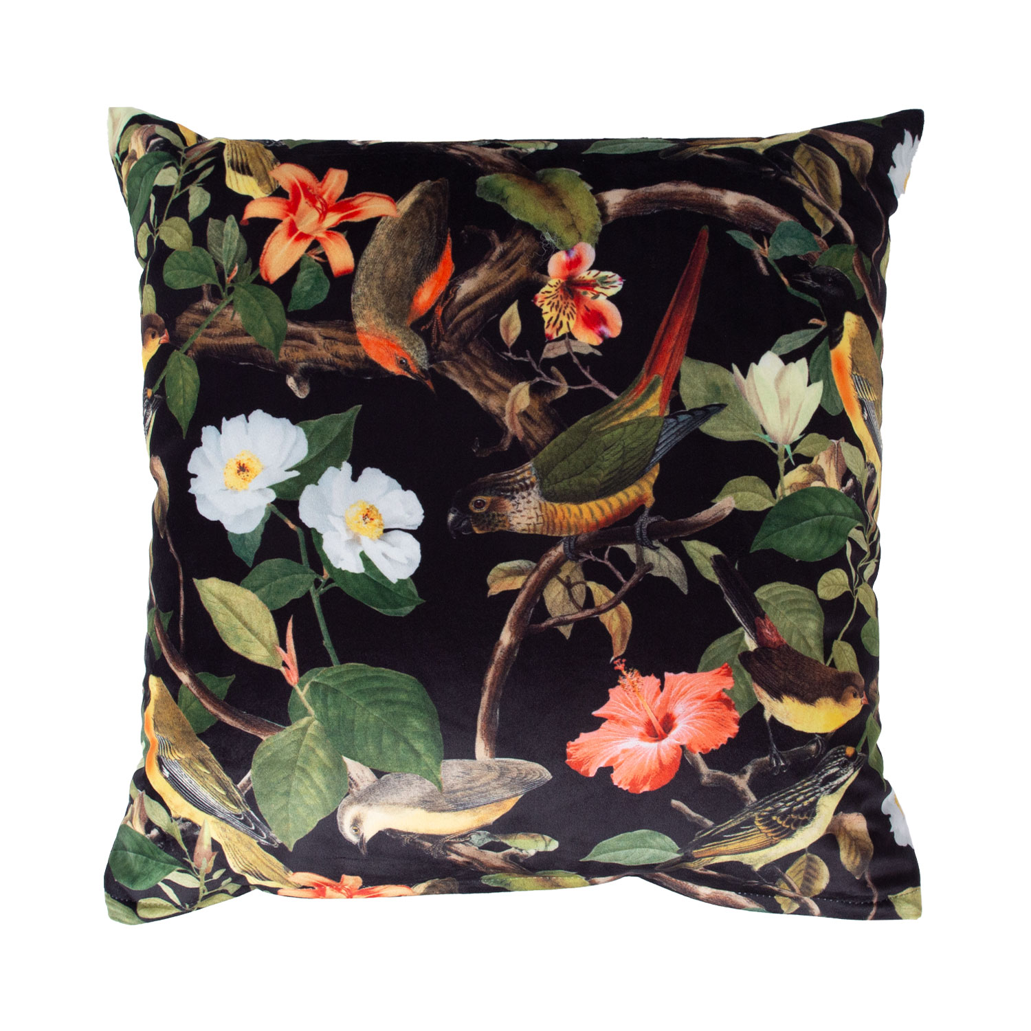 P0069430 Pagalvėlė HOLLY 45x45cm, paukščiai ir gėlės - Image 1