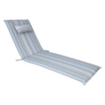 Pagalvėlė kėdei WICKER 55x195x3cm, pilkai smėlio spalvos dryžiai