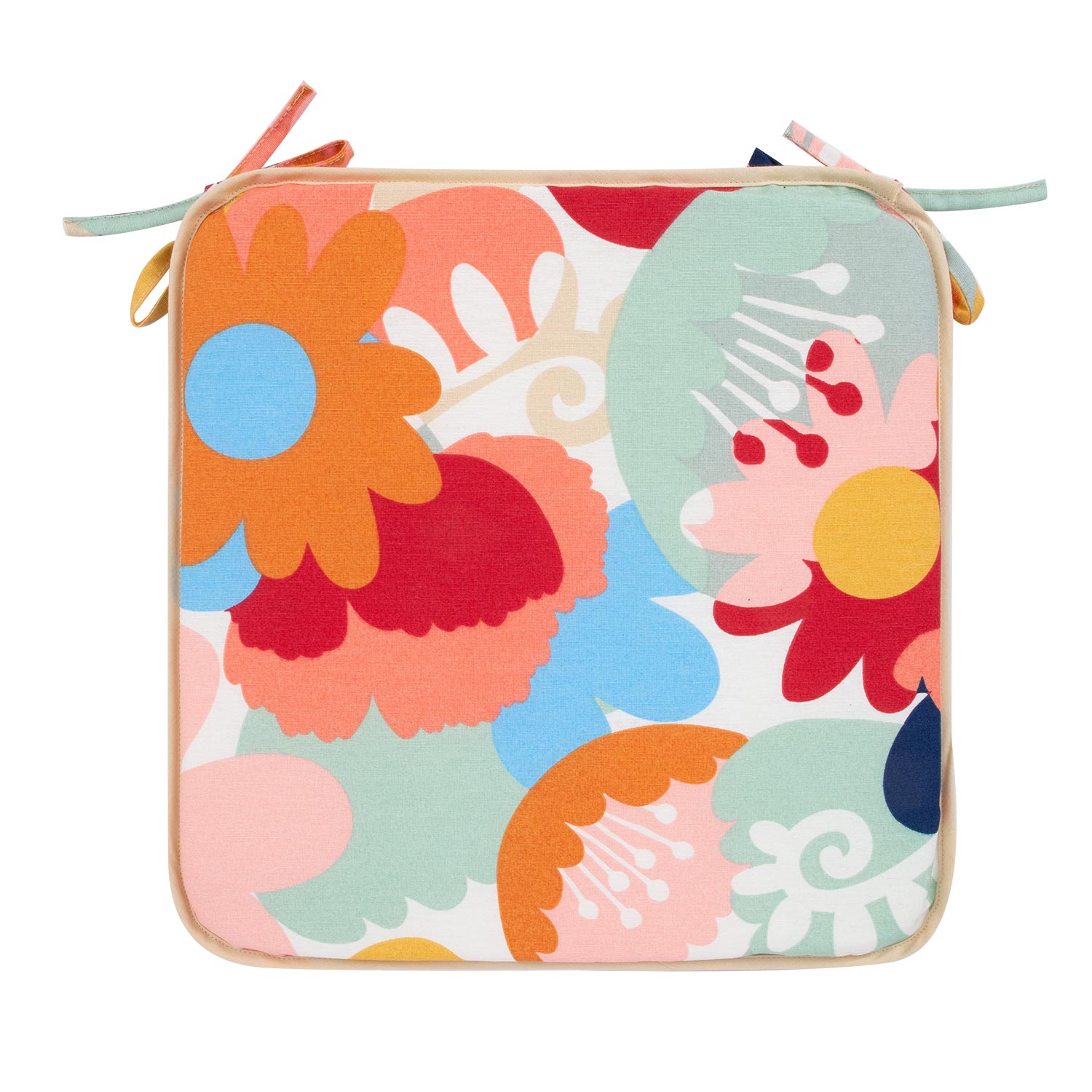 T0450332 Pagalvėlė kėdei NORDIC FLOWER 39x39x2,5cm - Image 1