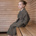 Vonios chalatas RENTO BROWN, vaikas S/M - Image 4