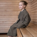 Vonios chalatas RENTO BROWN, vaikiškas L/XL - Image 3