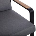 Sodo baldų komplektas LONA stalas, sofa ir 2 kėdės, pilkos/juodos spalvos - Image 4