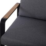 Sodo baldų komplektas LONA stalas, sofa ir 2 kėdės, pilkos/juodos spalvos - Image 5