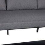 Sodo baldų komplektas LONA stalas, sofa ir 2 kėdės, pilkos/juodos spalvos - Image 6