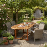 Table FABIOLA 285/225/165x100xH75cm, acacia - Image 12