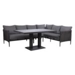 Garden furniture set BRISTOL corner sofa and table, grey