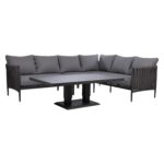 Garden furniture set BRISTOL corner sofa and table, grey - Image 2