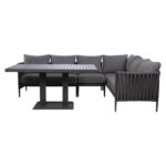 Garden furniture set BRISTOL corner sofa and table, grey - Image 3