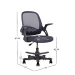 Vaikiška stalo kėdė EMMY su kojų atrama, pilka - Image 12